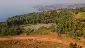 Aerial view of theatre construction site